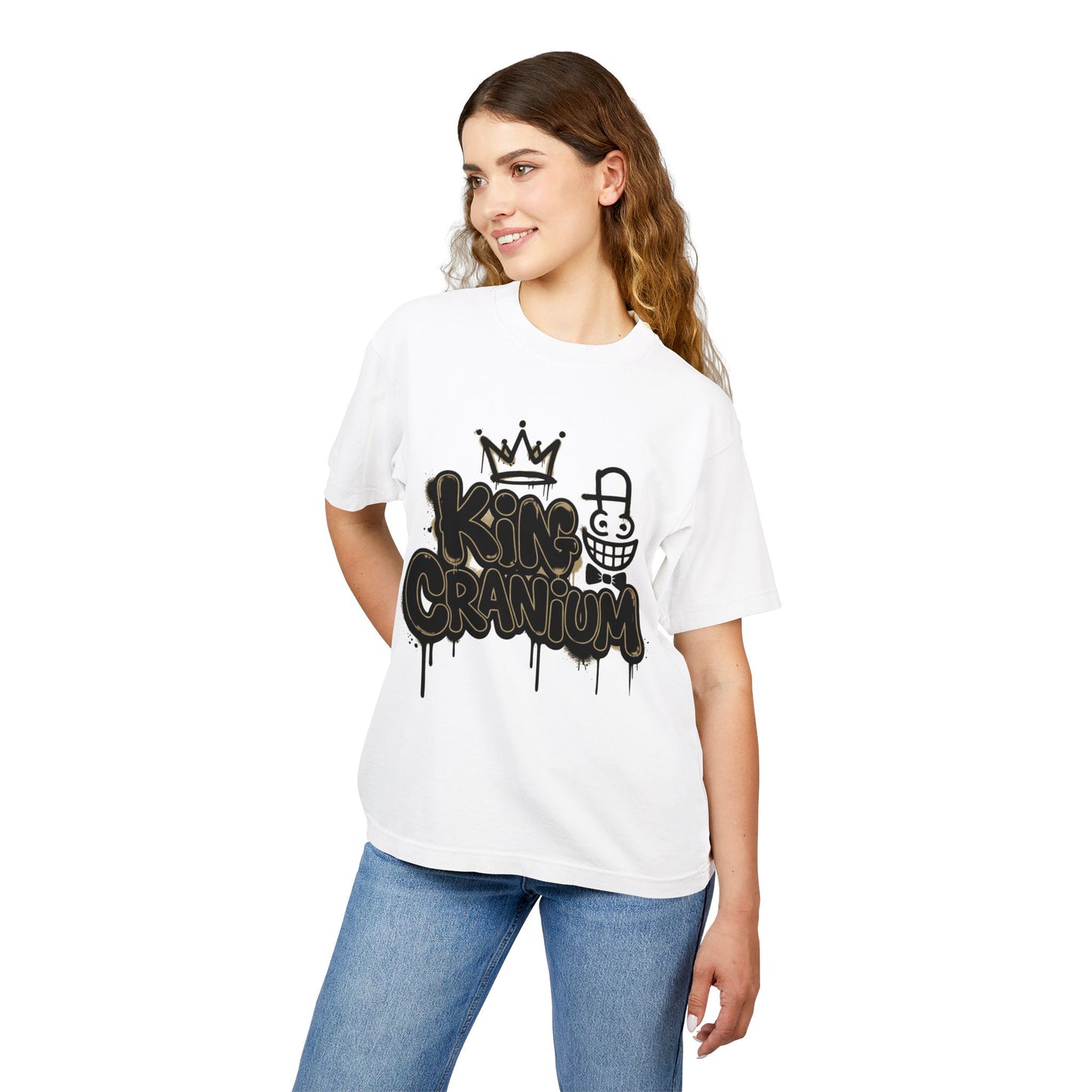King Cranium Graffiti T-Shirt — Urban Streetwear Tee with Crown & Skull Art